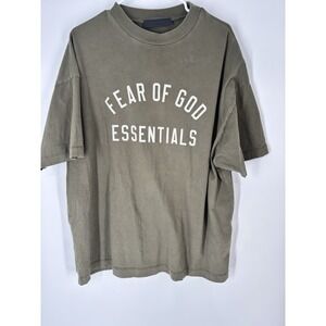 Fear of God Mens Sz S Essentials Jersey Tee Military Oversized Streetwear Indie